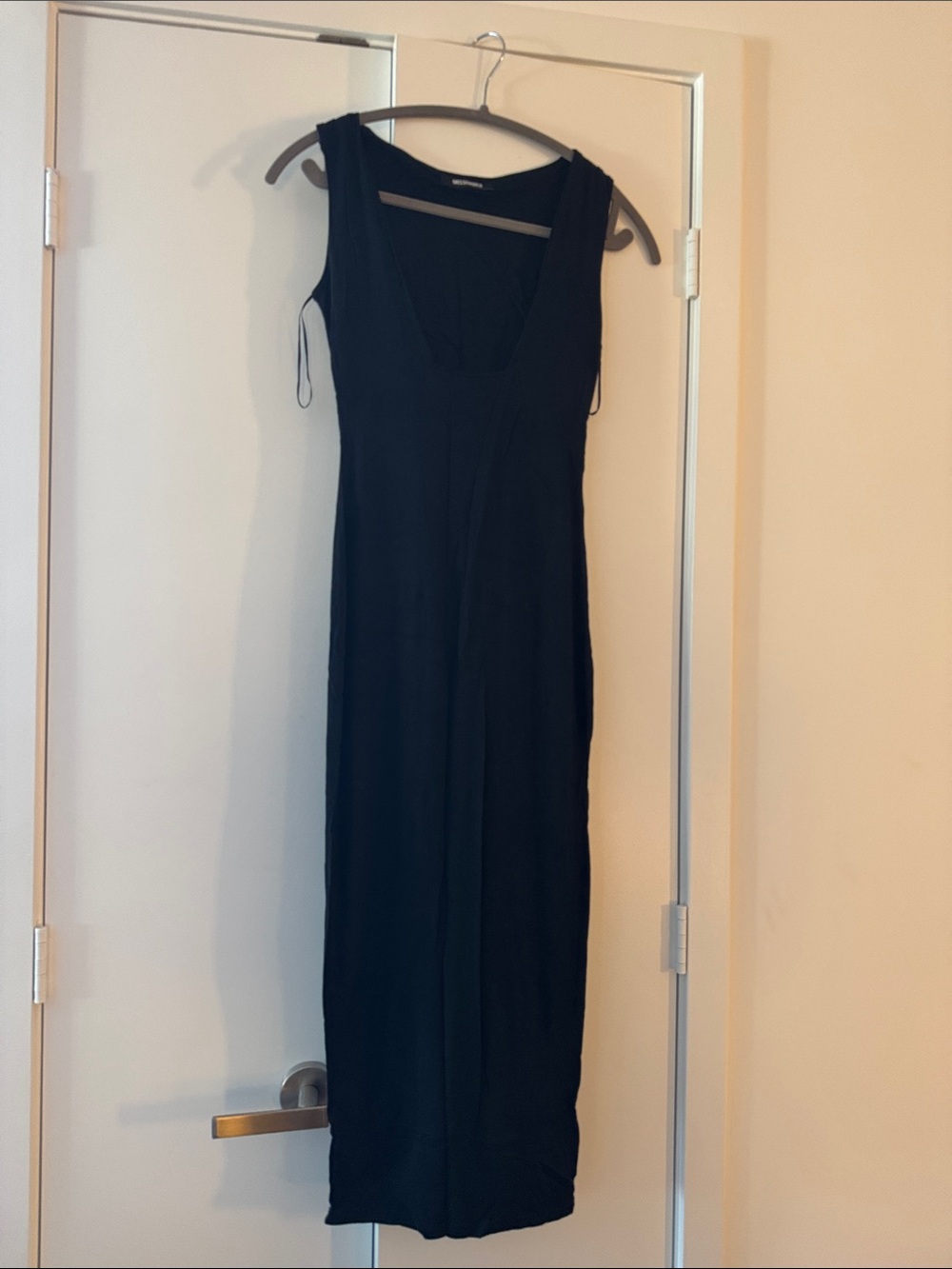 Black Sleeveless Square Neck Midi Dress - Classic Women's Drews